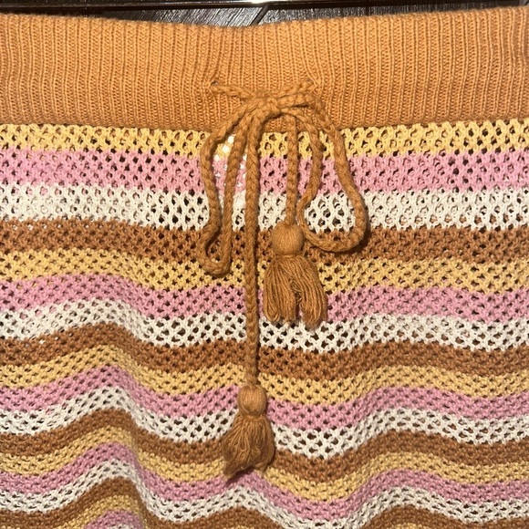 L*SPACE Revolve Buena Vista Stripe Cotton Crochet Boho Beachy Skirt Sz L - Picture 12 of 13